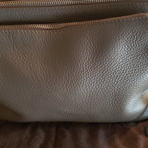 Gray Leather Valentina Purse